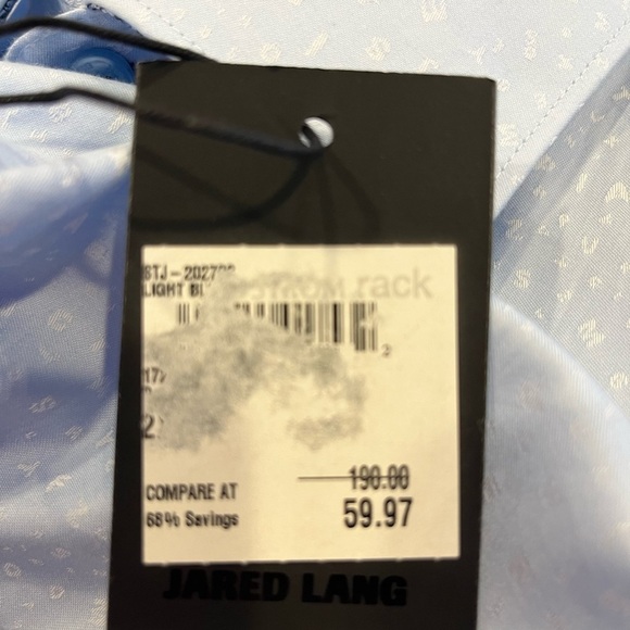 JARED LANG Lt Blue Alphabet Button Down Shirt - Picture 3 of 4